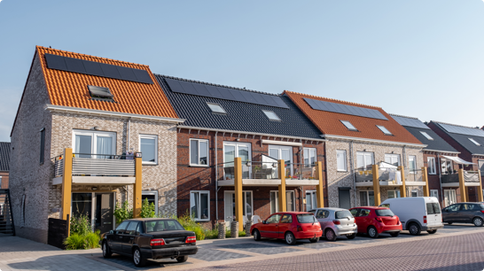 Huizen met zonnepanelen
