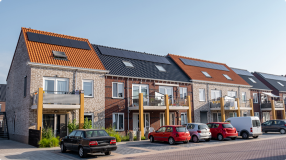Huizen met zonnepanelen